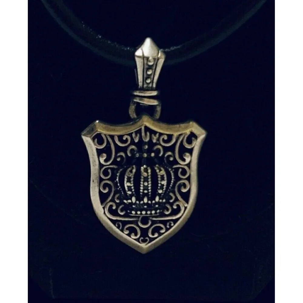 Stigma By Kim Min Sun Womens Necklace Silver With Black Plastic Rope